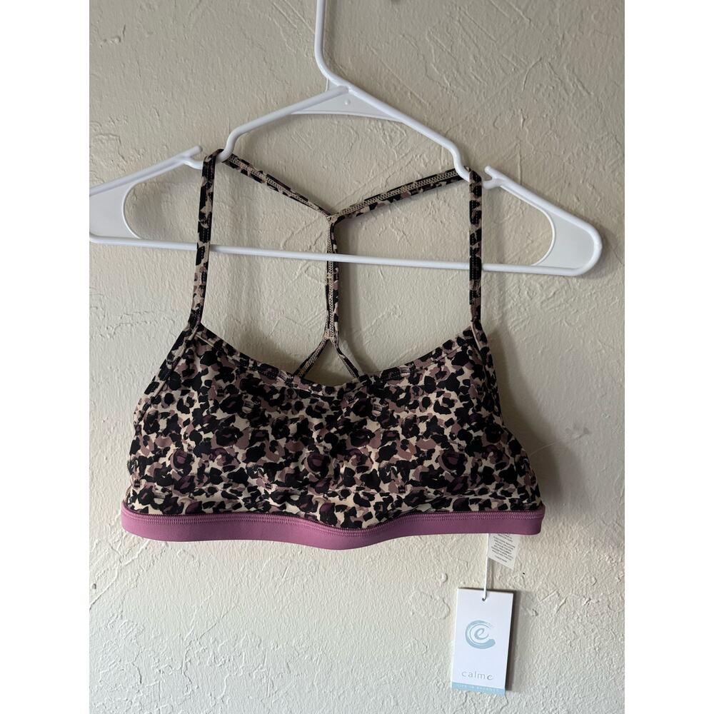 NWT Johnny Was Cross Back Sports Bra in Cheetah Print Sz M